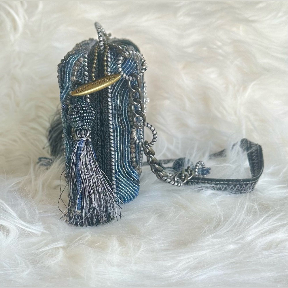 Mary Frances Blue beaded Clutch/Purse - Picture 9 of 11